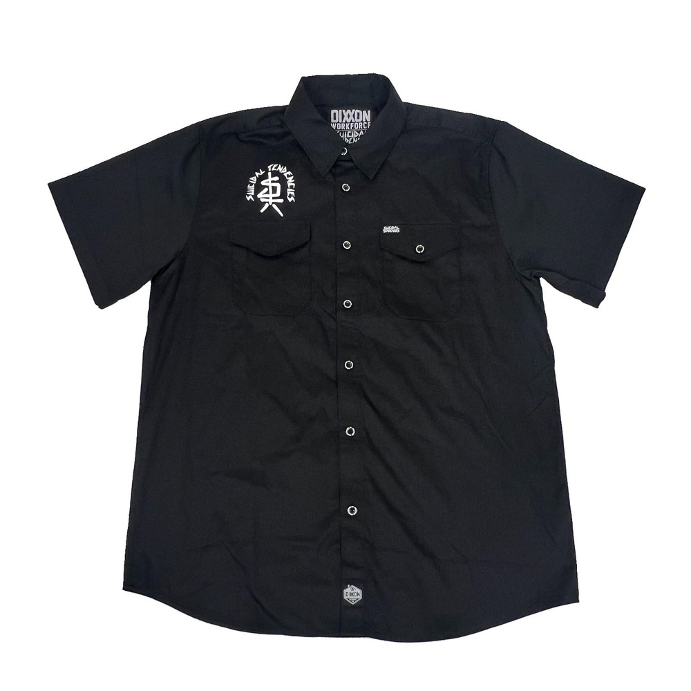Dixxon Flannel Co x Suicidal Tendencies Mens L Large Black Button Up Workforce